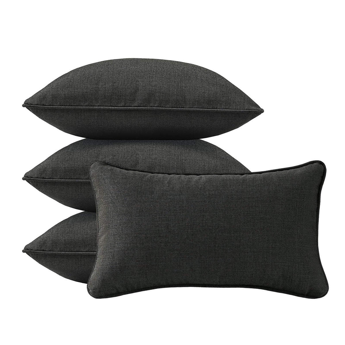 4 Pack Sunbrella Outdoor Water Repellent Throw Pillows 18x18 Inch with Insert, Decorative Square Patio Pillows for Home Garden Couch Balcony, Canvas Camel