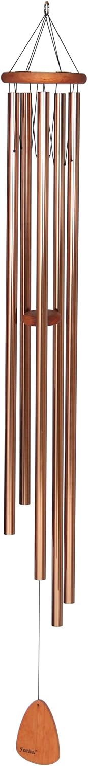 Festival 60-inch Redwood Wind Chime in Silver by Wind River for Patio, Backyard, Garden, and Outdoor décor. Made in the USA