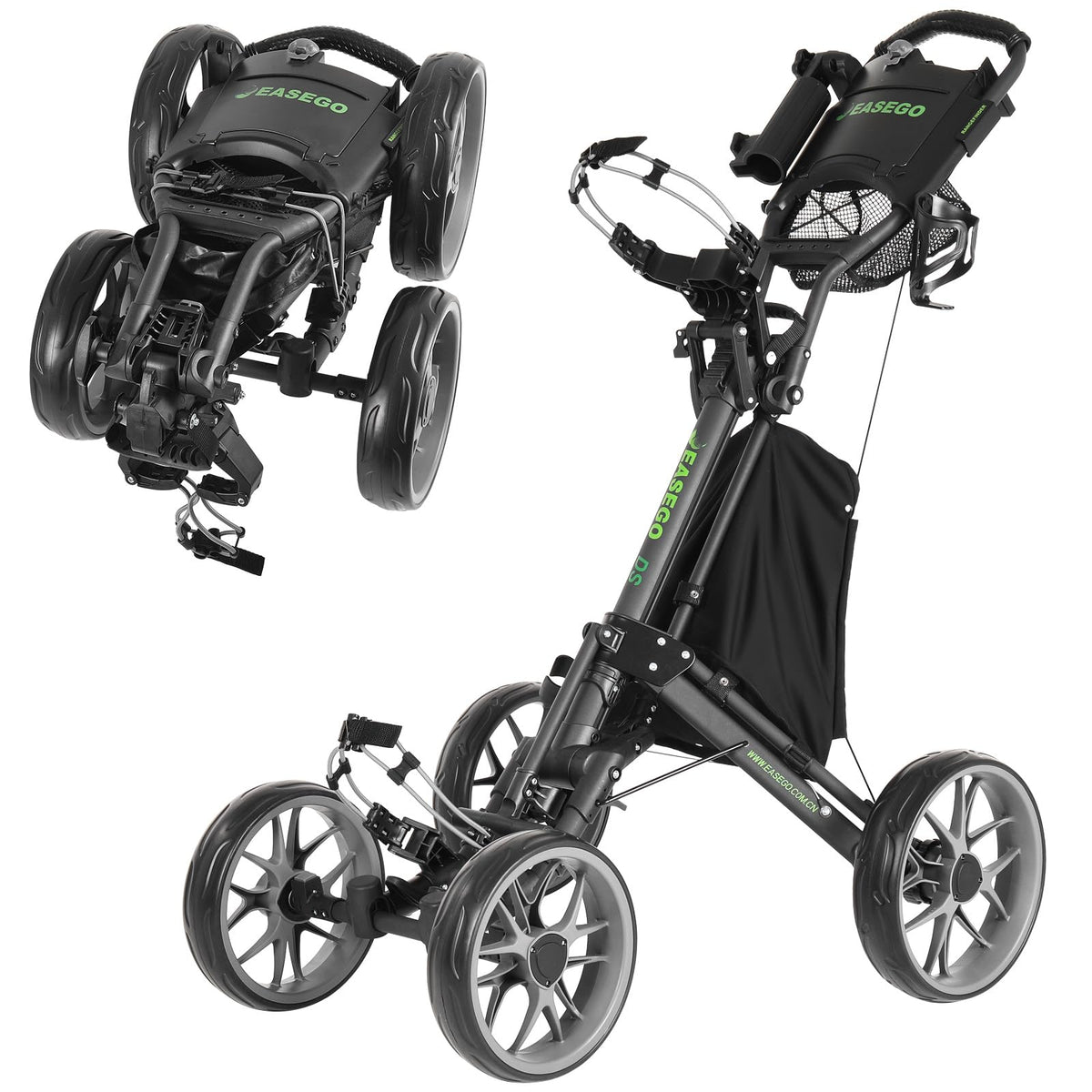 EASEGO Golf Push Cart 4 Wheel : Golf Walking Cart Golf Caddy Pull Carts