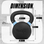 Yes4All Powder Coated Kettlebell, 9–88 lb Cast Iron Weights