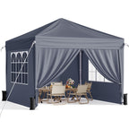 10x10 Pop Up Canopy Tent with Sidewalls, Portable Shelter,White