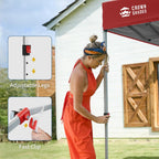 CROWN SHADES 10x10 Pop Up Canopy with 1 Side Wall, Beach Canopy Tent, Red