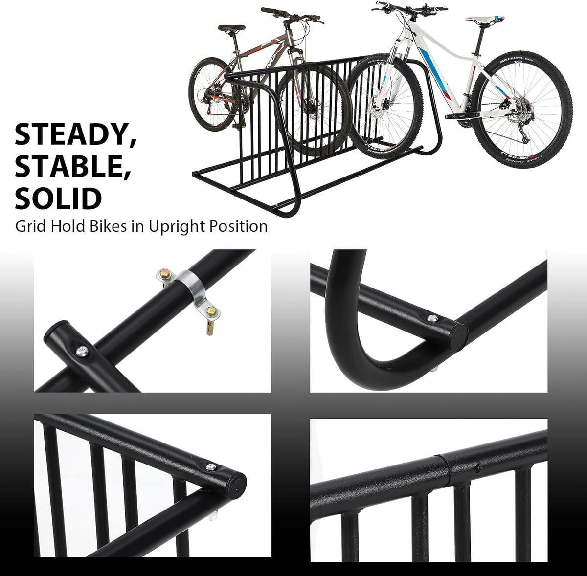 Outdoor Bike Storage, 10 Bike Rack Garage, 61 In Long All-Steel Mesh Bikes Rack, Can Hold 10 Bikes On Both Sides, Easy to Install and Excellent Stability, No Need to Be Fixed, Suitable for Front Yards