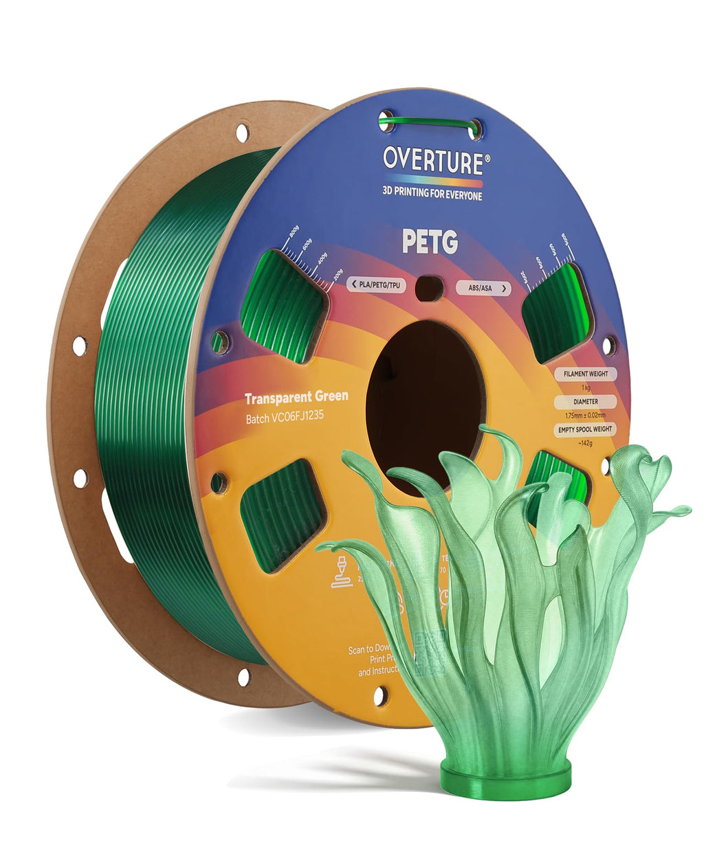 OVERTURE 10KG Bundle High Speed PETG Filament 1.75mm, 3D Printer Filament