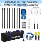 20ft Portable Outdoor Volleyball Badminton Combo Net Set