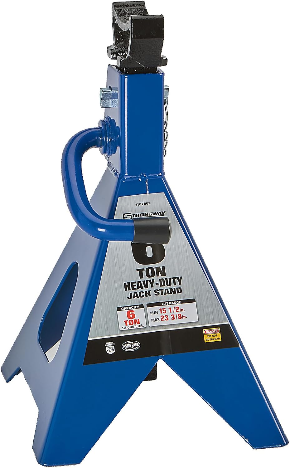 Strongway Double-Locking 6-Ton Jack Stands, 12,000-Lb. Capacity, 1 Pair