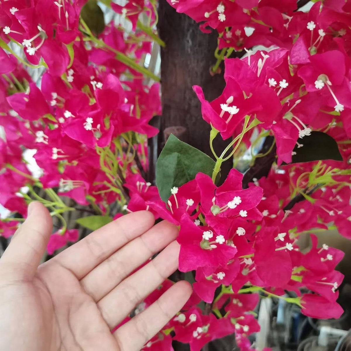 Simulation Fake Bougainvillea Flower Artificial Tree - Gorgeous Indoor Outdoor Replica Plant with Lifelike Leaves