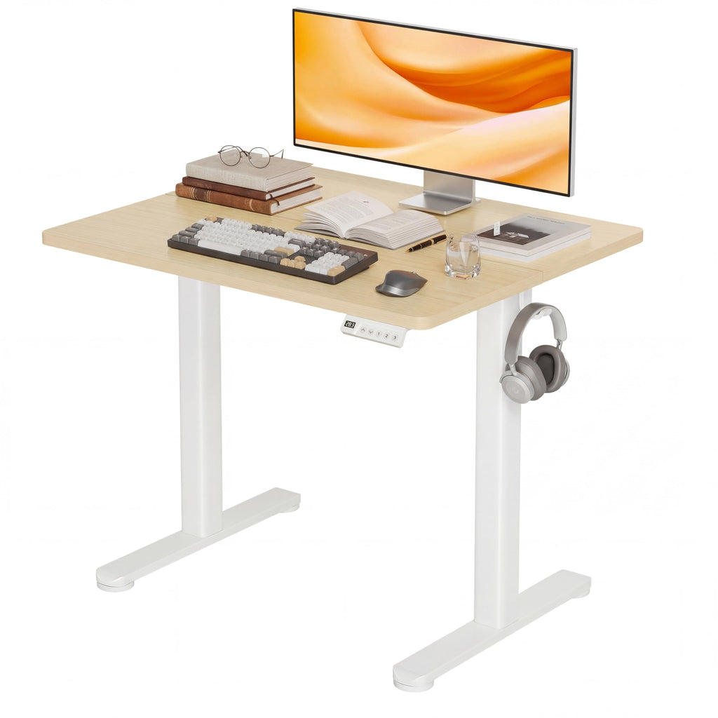 Claiks Electric Height Adjustable Standing Desk, 32x19 Inch, Nature