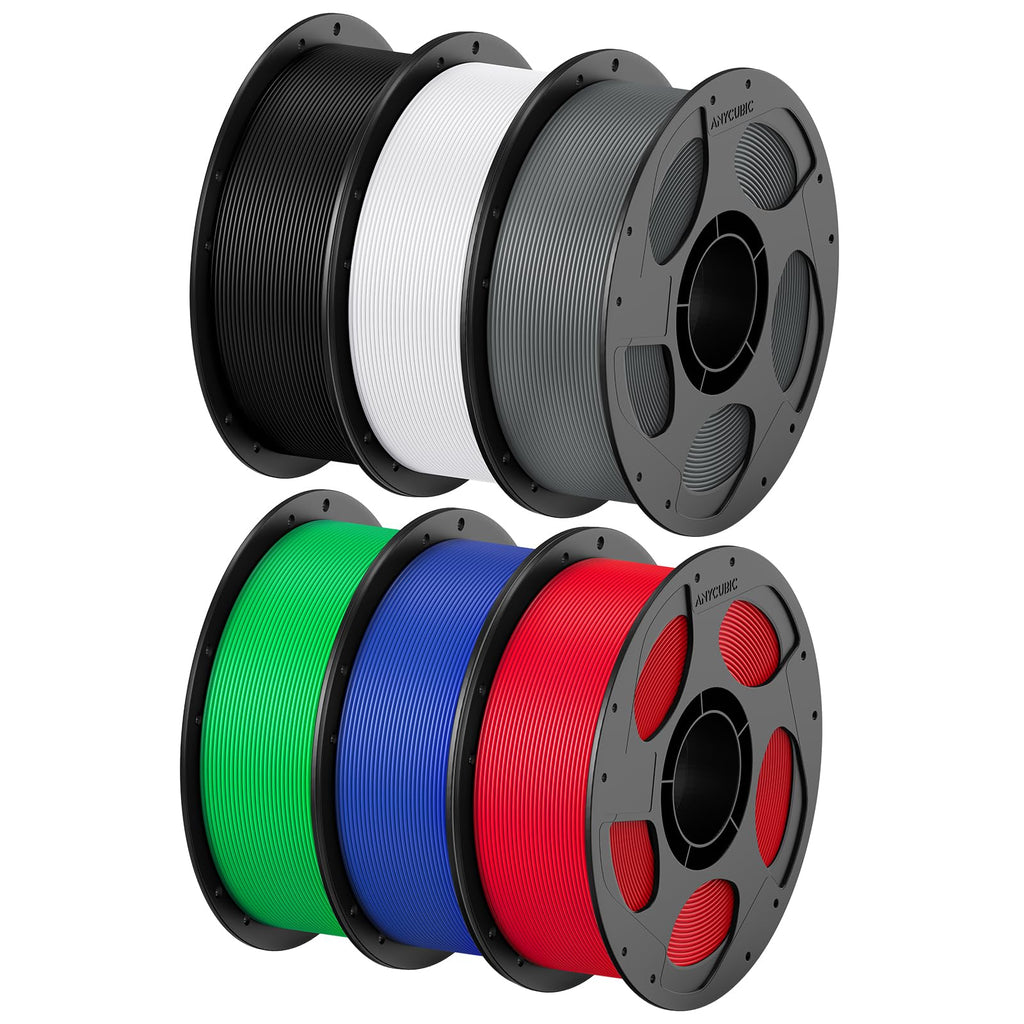 ANYCUBIC PETG Filament 1.75mm, Multicolor Bundle 10KG, Reusable Spool