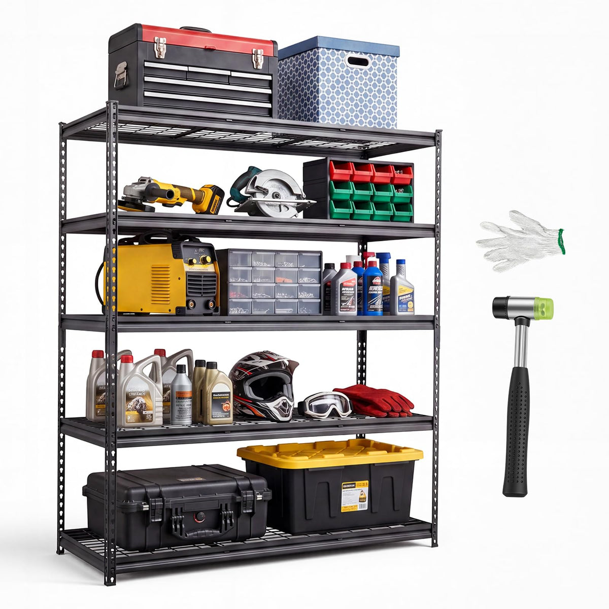 VEVOR Storage Shelves, 3000 lbs, 5 Tier, 24 x 48 x 72 inch Metal Rack Set
