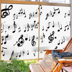 Modern Musical Notes Window Privacy Film 31.5Wx55.1L inch x 2pcs