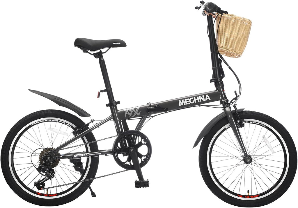 20-Inch Folding Bike for Adults & Teens, 6-Speed Commuter