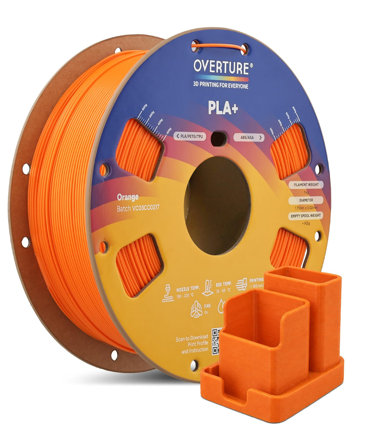 OVERTURE 10KG Bundle High Speed PLA+ 3D Printer Filament 1.75mm