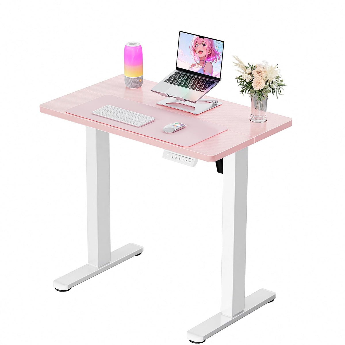 ErGear Height Adjustable Electric Standing Desk, 48 x 24 Inches Sit Stand up Desk, Memory Computer Home Office Desk, Vintage Brown