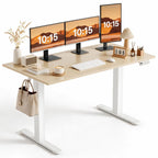 Claiks 32 x 19 Inch Rustic Brown Electric Standing Desk