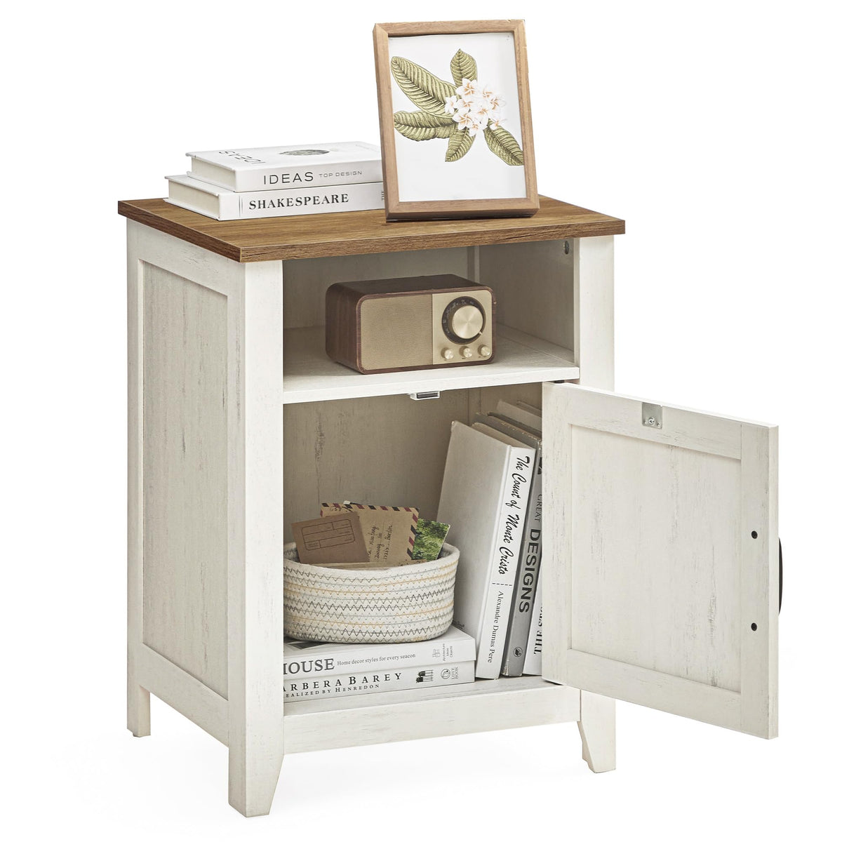 VASAGLE Set of 2 Nightstands with 2 Drawers and Charging Station