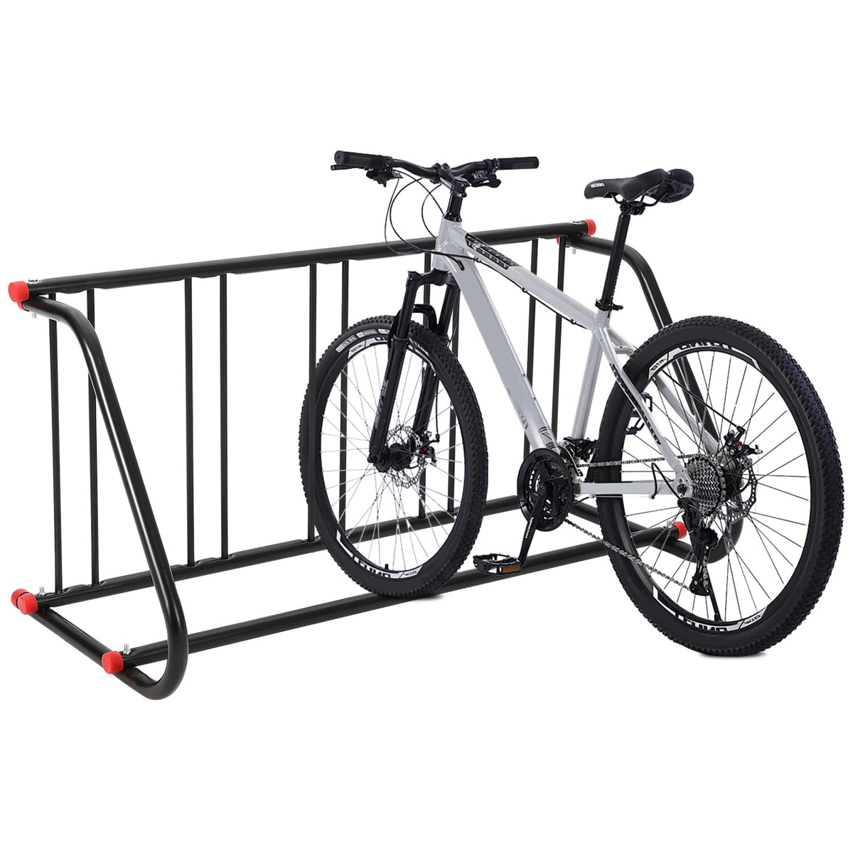 Commercial Grid Bike Rack for 5 Bikes - Heavy Duty Metal Bike Stand Floor, 39.7 LBS Q235 Steel Outdoor Bicycle Parking Rack for Garage, Retail, School, Backyard, Bike Shop (Single Side)