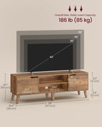 VASAGLE TV Stand for 65'' TV, Entertainment Center with Adjustable Shelf
