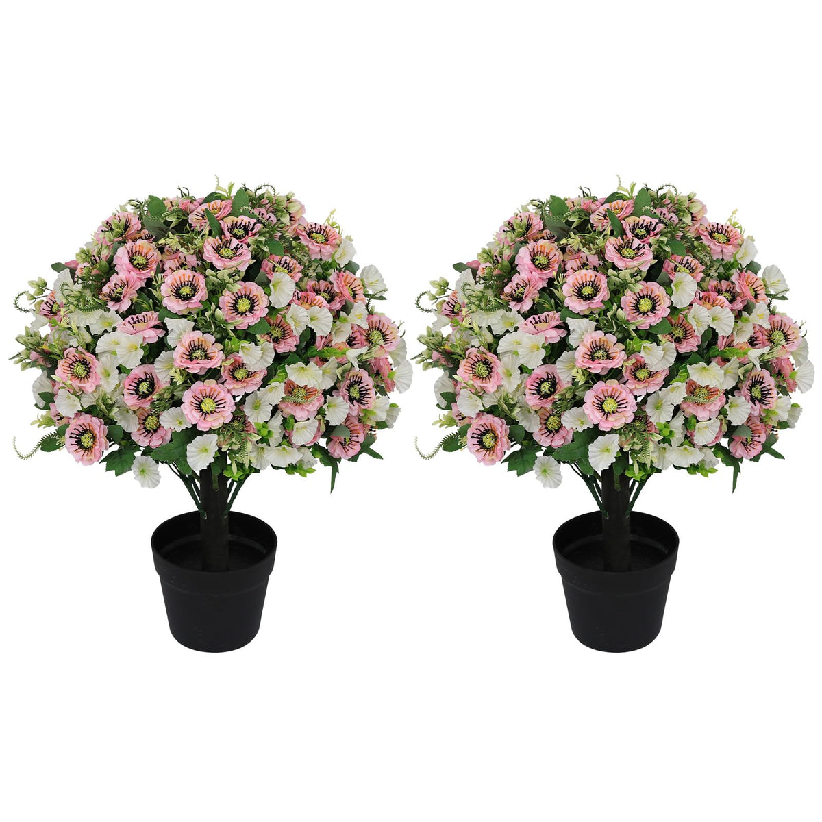 24" Artificial Cypress Ball Plants Outdoor, Fall Topiary Trees