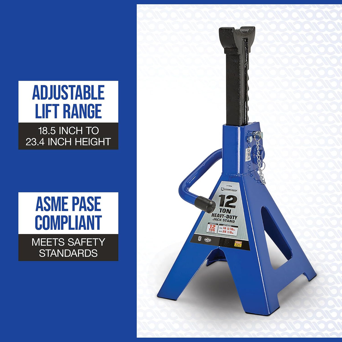 Strongway Double-Locking 12-Ton Jack Stands, 24,000-Lb., Pair