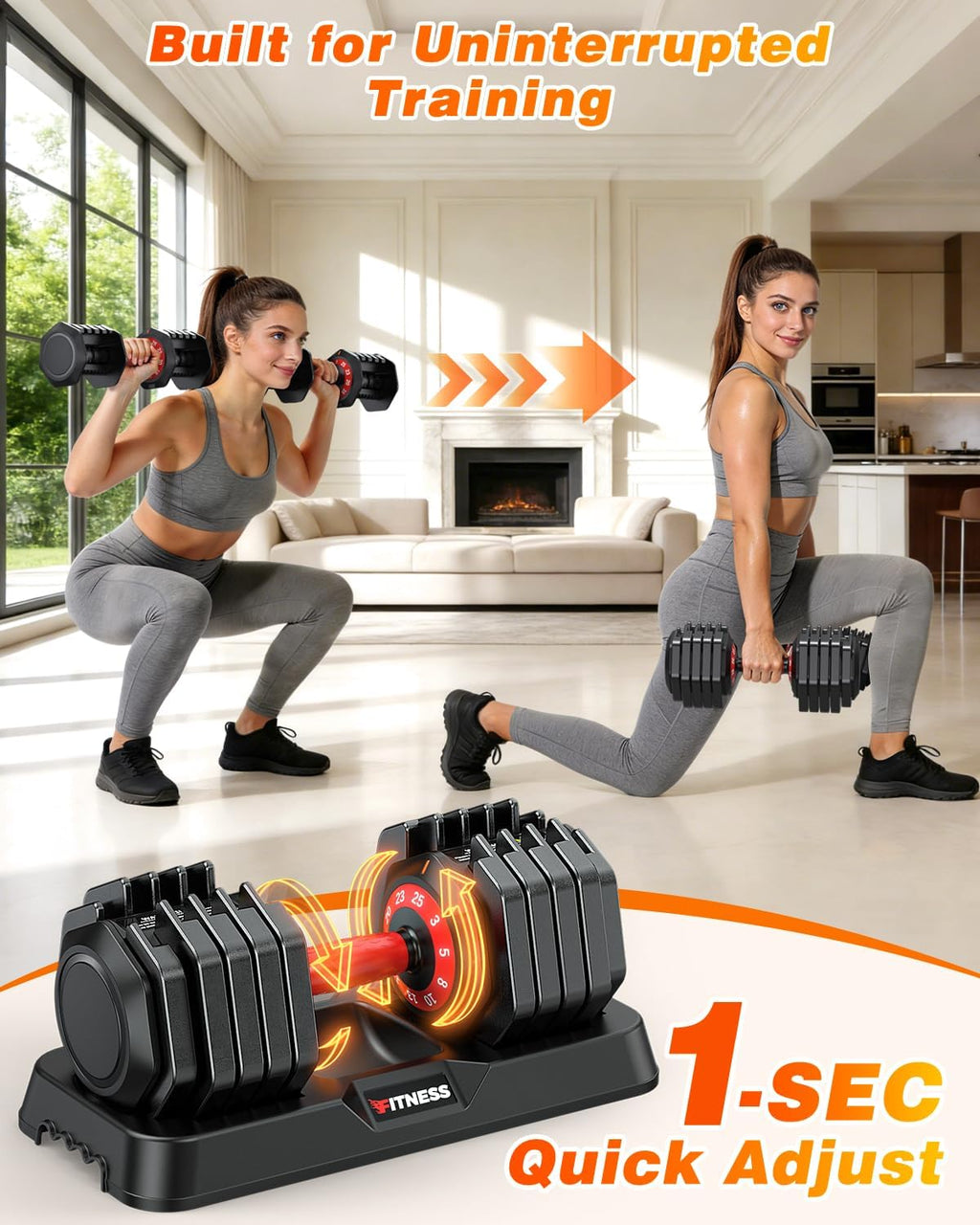 XDDIAS Adjustable Dumbbell Set for Home Gym Strength Training