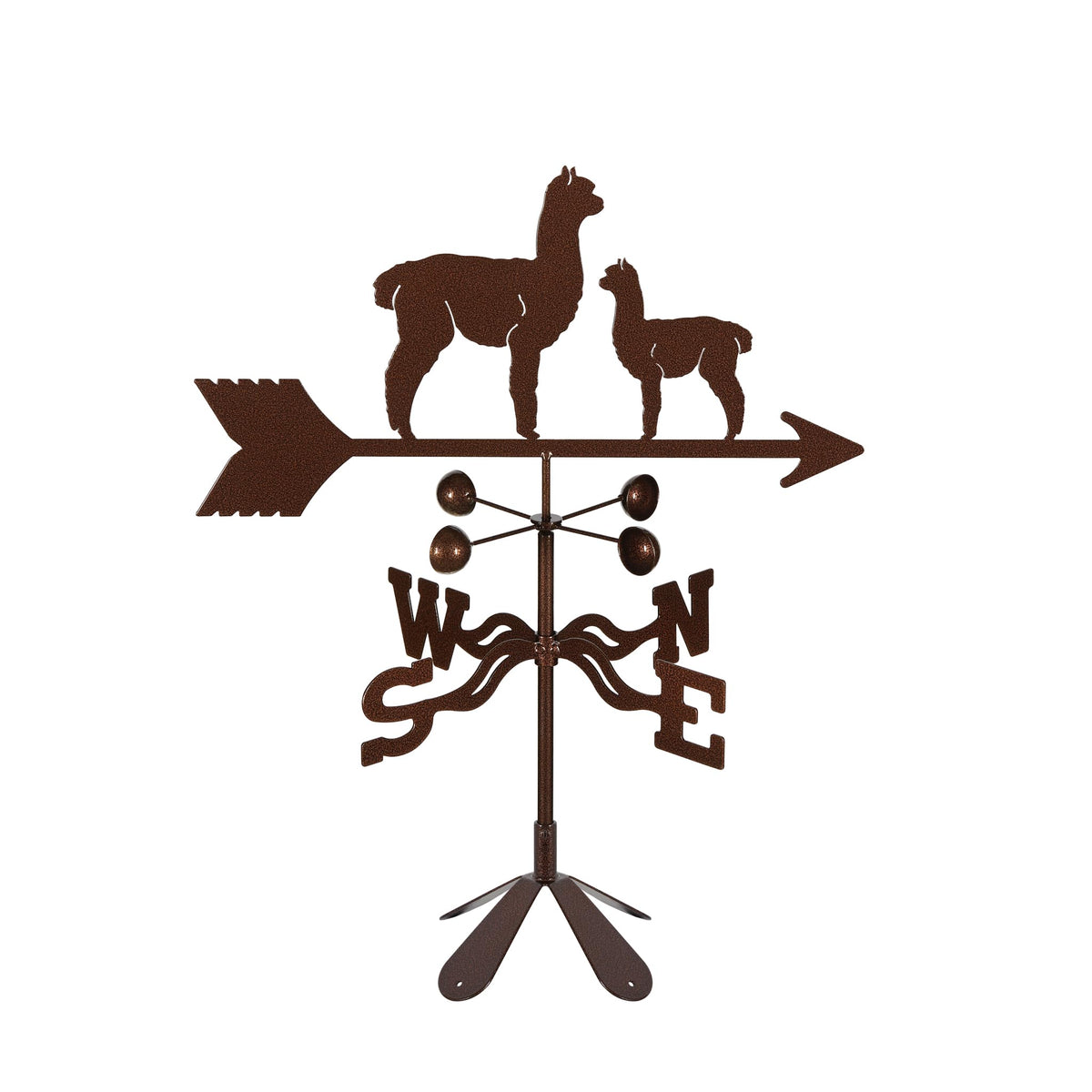 EZ Vane Steel Alpaca & Baby Weathervane with Wind Cups — Post Mount