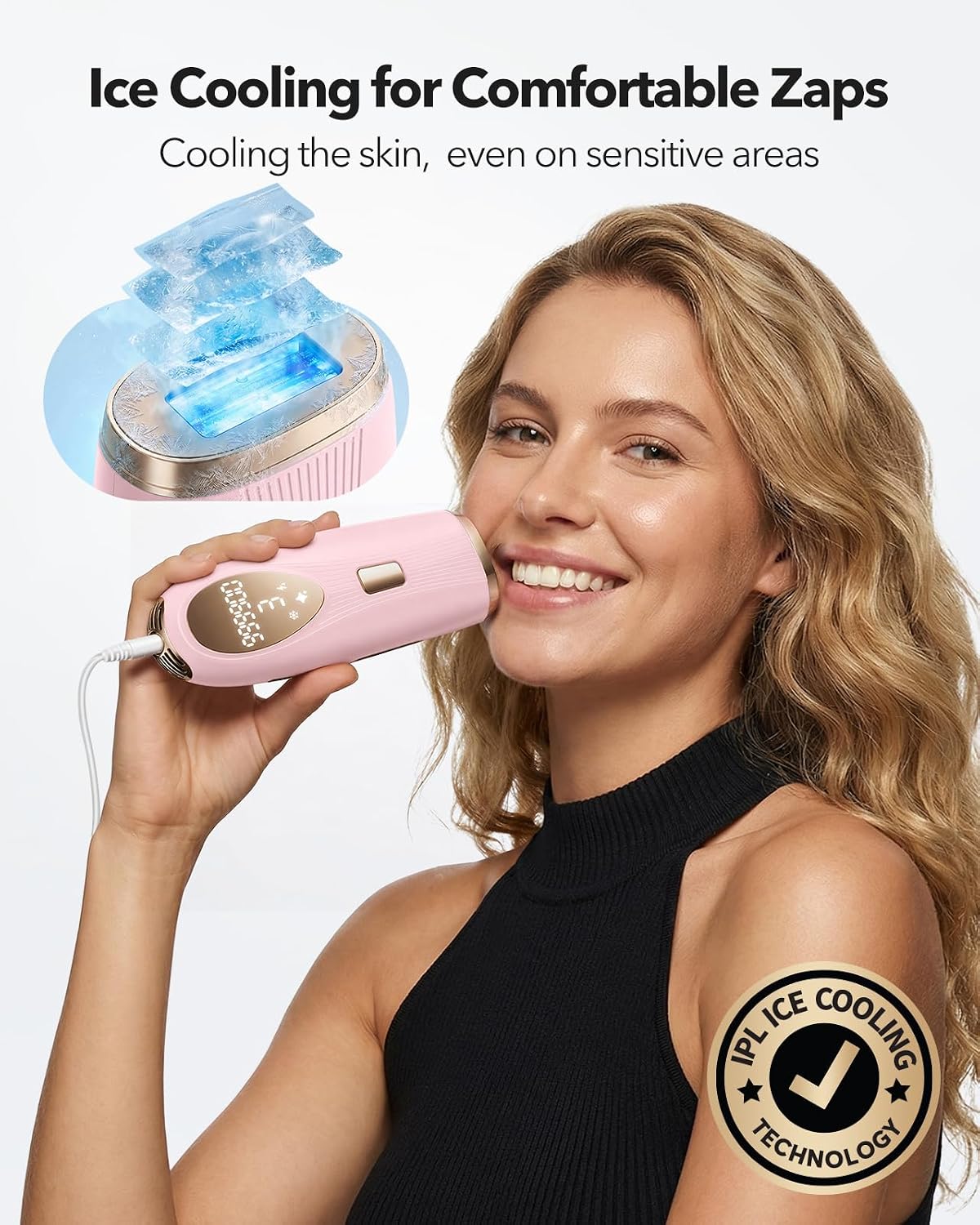 Laser Hair Removal for Women, IPL Device with 45F° Ice-Cooling