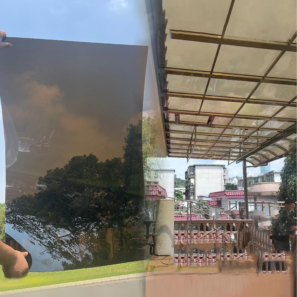 Polycarbonate Panel Roofing Sheets,1.2mm Brown Clear Acrylic Plastic Sheet,Strong Impact PC Endurance Board(2.62 x 8.2ft)