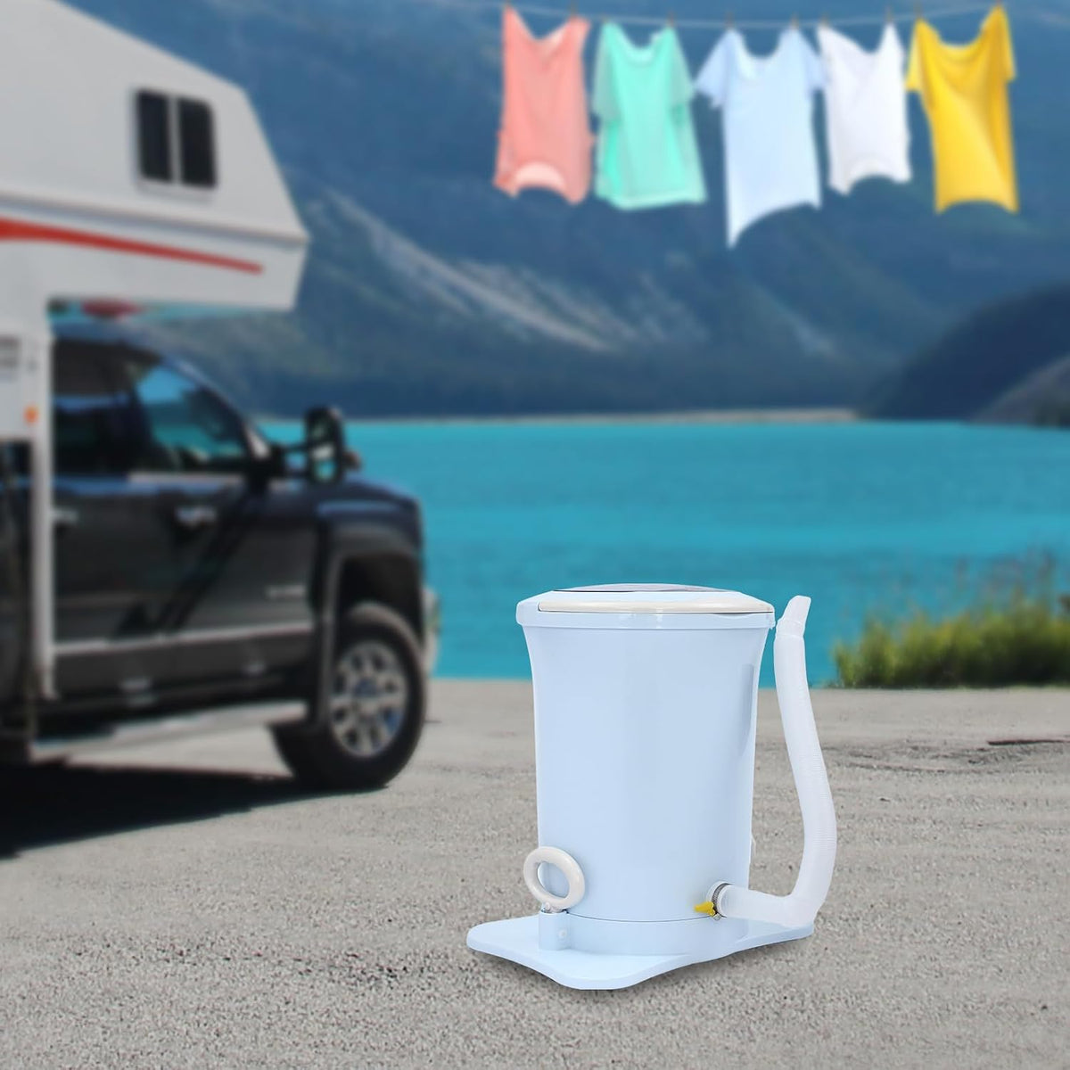 Manual Clothes Dryer,Manual Draw Cord Spin Dryer Clothes Dehydrator,Compact Manual Dehydrator for Camping Traveling Hotel Home