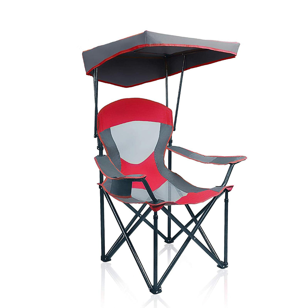 ALPHA CAMP Heavy Duty Canopy Camping Chairs with Adjustable Sunshade,2PC