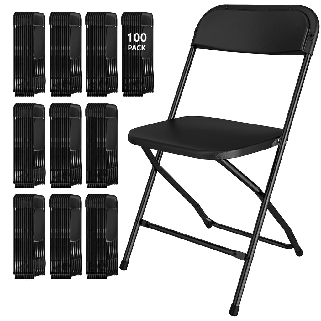 10 Pack White Folding Chairs for School Events Wedding Party Picnic
