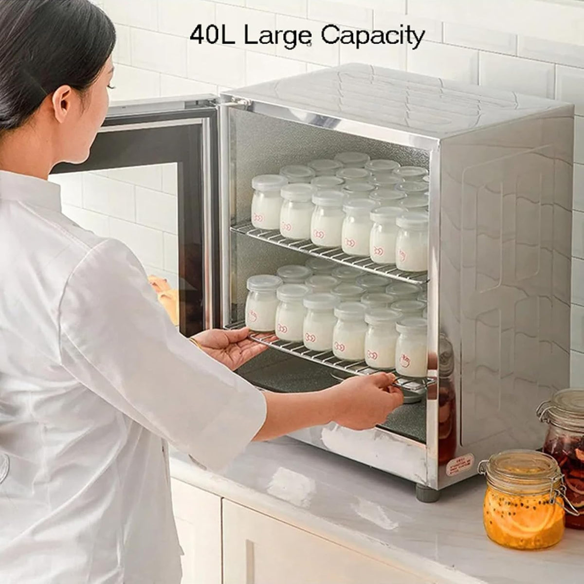 40L Electric Dough Proofer Machine, Kitchen Dough Yogurt Bread Fermentation Machine, with Humidity and Temperature Control, High Efficiency Household