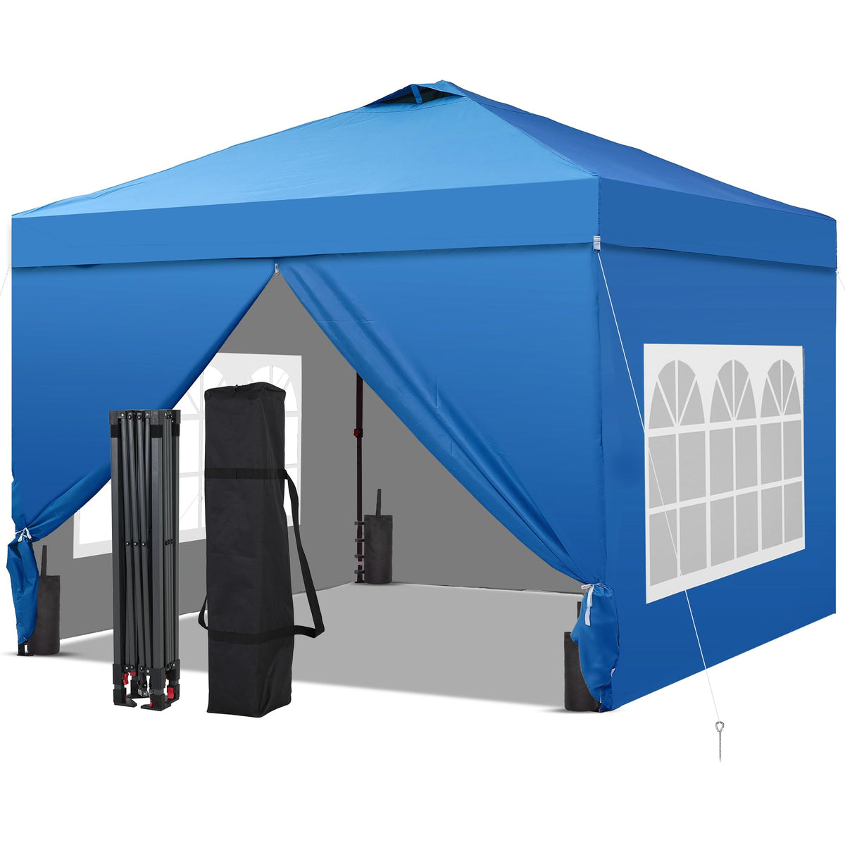 GDY 10x10FT Pop-Up Canopy Tent — with 4-Side Walls & Vented Top, Portable Outdoor Event Tent for Garden, Poolside, Parks, Parties,Camping, Pink.