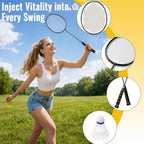 Portable Badminton Set, Heavy-Duty Outdoor Net with 4 Rackets, 3 Shuttlecocks & Boundary Line for Backyard Lawn Beach Family Games