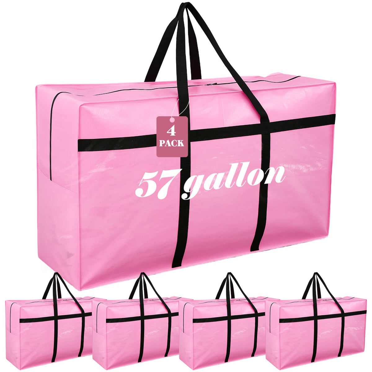 Windyun 4 Pcs 195 Gallon Extra Large Moving Bags XXL Heavy Duty Storage Bag