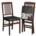 SIMPLEX Folding Wood Dining Chairs, Padded, No Assembly, 2 Pack