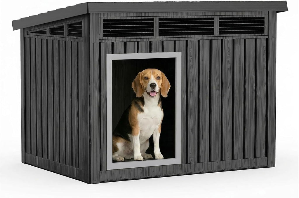 VIXZEN Dog House Outdoor & Indoor, Medium Size, Black