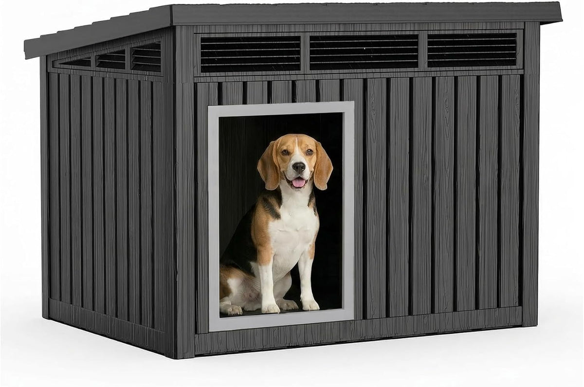VIXZEN Dog House Outdoor & Indoor, Medium Size, Gray