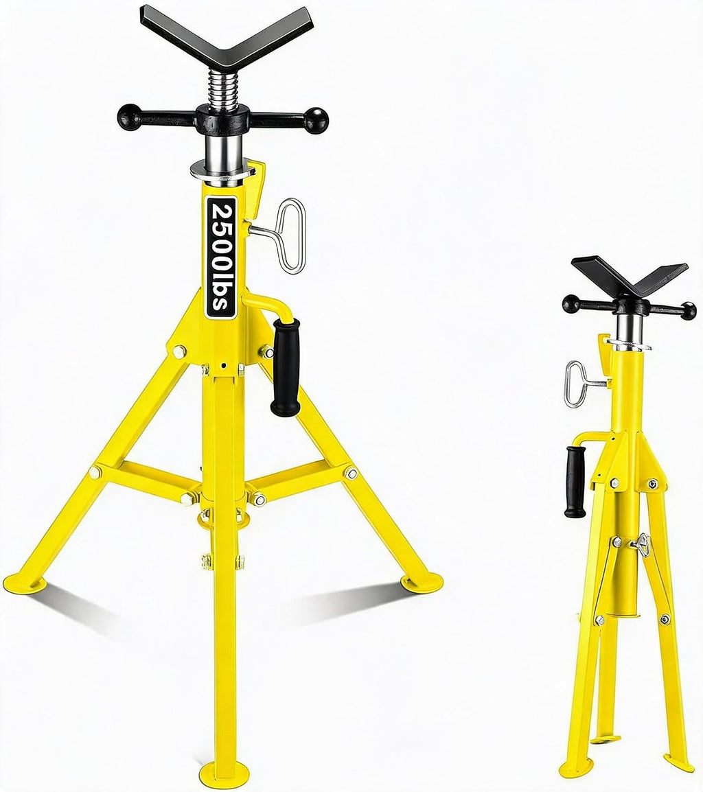 2PCS Pipe Jack Stand, 2500LB Carbon Steel Heavy Duty Pipe Stand,
