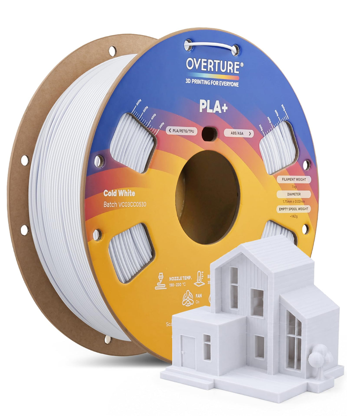 OVERTURE 10KG Bundle High Speed PLA+ 3D Printer Filament 1.75mm