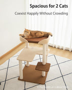37.5" Cat Tree Tower for Large & Senior Cats, Low-Step Design