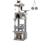 PAWZ Road Flower Cat Tree 72" Cat Tower with Condos&Hammock for Large Cats