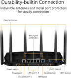ASUS TUF Gaming WiFi 6 Router (TUF-AX6000) -Dedicated Gaming Port, Dual 2.5G Port, 3 Steps Port Forwarding, Extendable Router with AiMesh (Renewed)