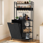 Kitchen Bakers Rack with Power Outlet, Microwave Oven Organizer