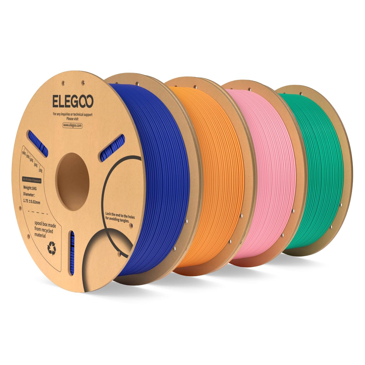 ELEGOO PLA 3D Printer Filament 1.75mm Bundle Multicolors 10KG
