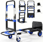 3-in-1 Folding Heavy Duty Hand Truck Dolly Cart Trolley with Wheels (Blue)