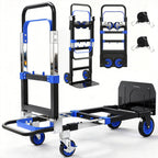 3-in-1 Folding Heavy Duty Hand Truck Dolly Cart Trolley with Wheels (Blue)