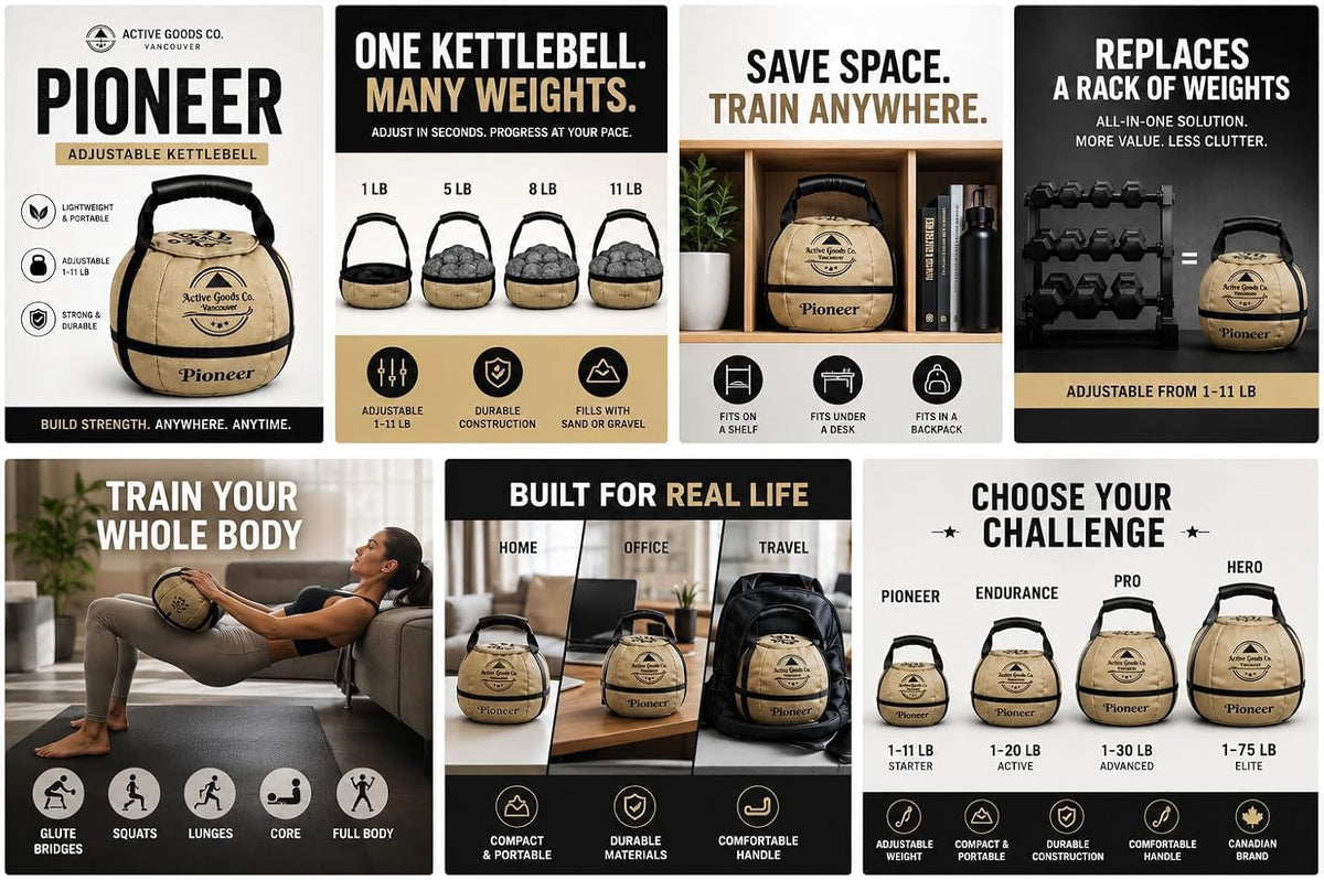 ActiveGoodsCo. Kettlebell Sandbag for fitness workout, different sizes Up to 75lb.