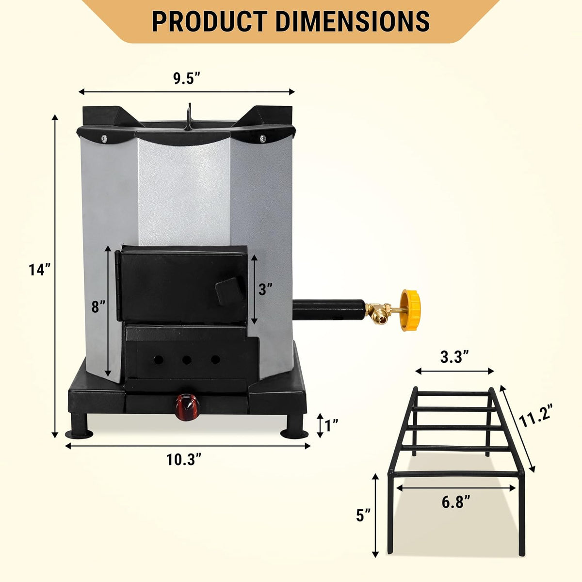 Outdoor Camping Stove, Portable Wood Burning Rocket Stove
