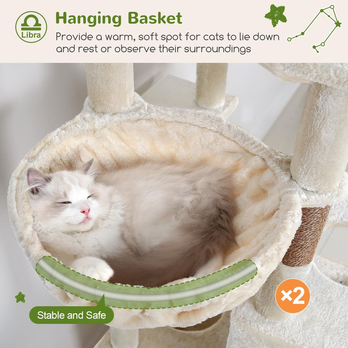 Globlazer Z78 Heavy Duty Cat Tree for 20lbs Large Adult Cats, Beige